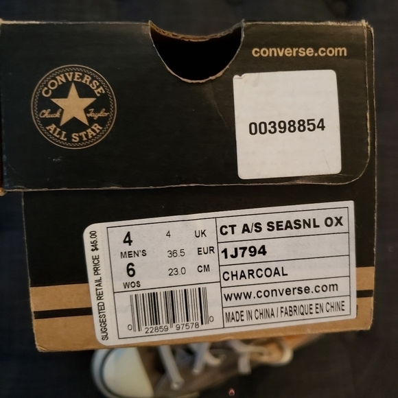 ALL STAR CONVERSE UNISEX CHARCOAL GRAY - Picture 6 of 10